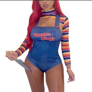 Wanna play chucky woman sexy costume